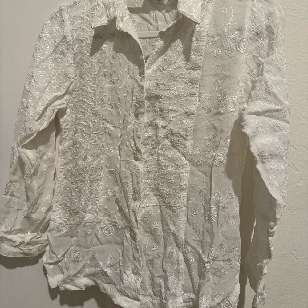White Embroidered Shirt